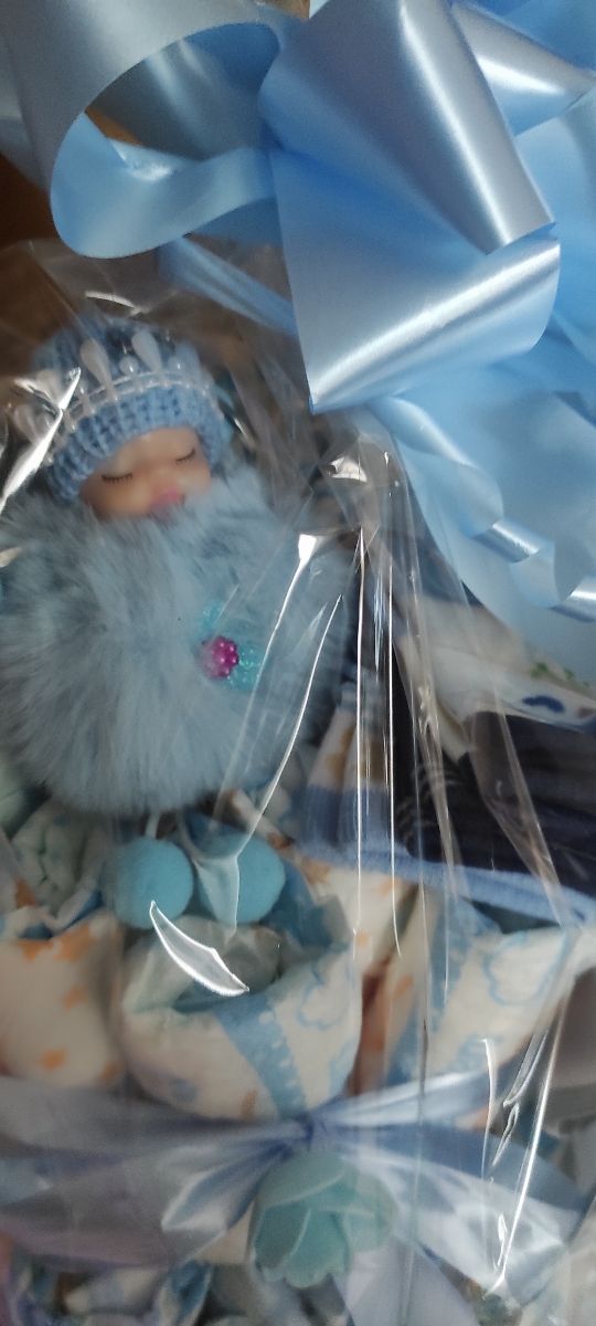 Torta pannolini bimbo azzurra