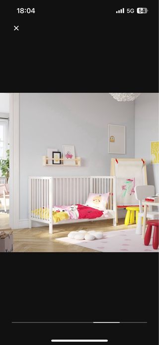 Cuna Ikea Blanca + Colchón + chichonera 