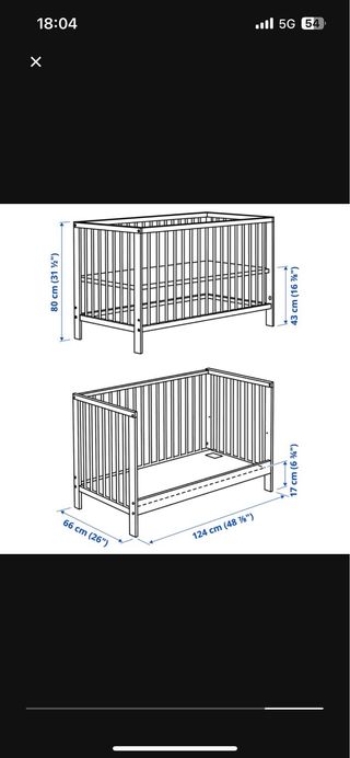 Cuna Ikea Blanca + Colchón + chichonera 