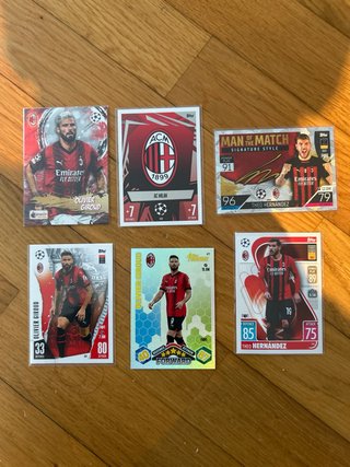 Cromos fútbol Ibrahimovic y Pirlo + cromos Milan