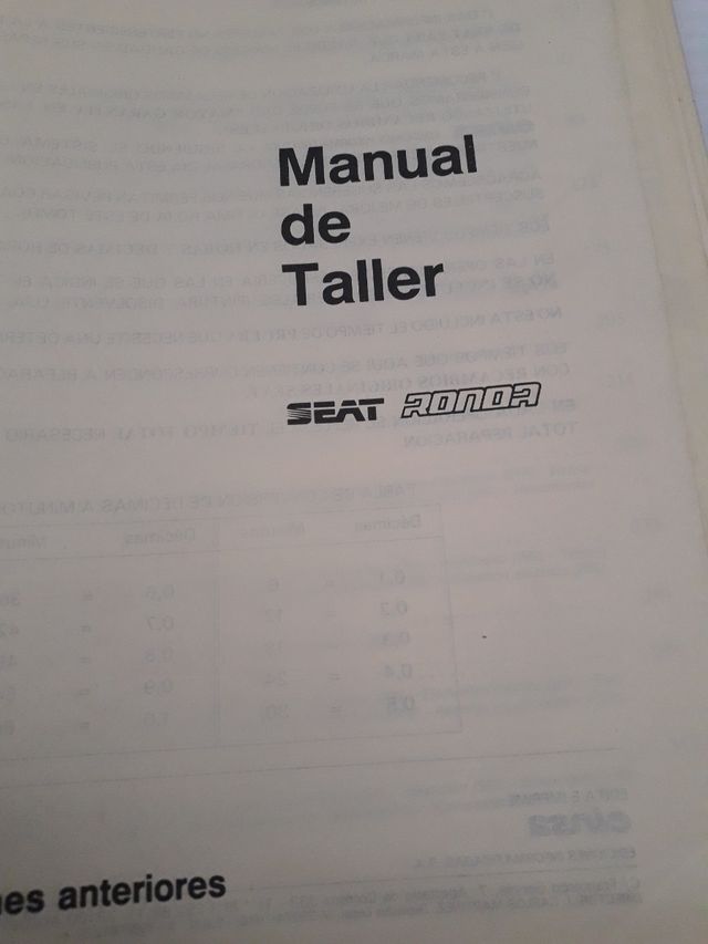 Manual Taller Seat Ronda 1986