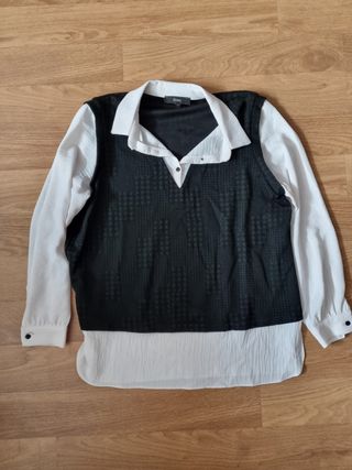 Camisa Festa Negro/Blanco Talla L