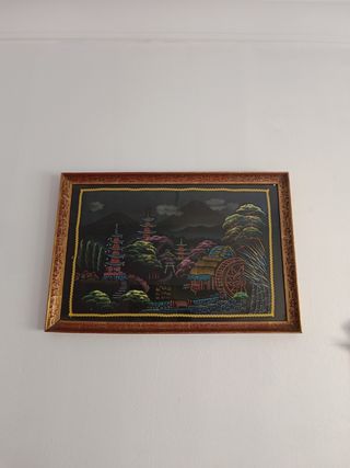 Cuadro Oriental con Marco Dorado