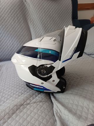 Casco Modular Blanco y Azul