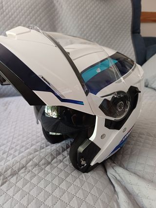 Casco Modular Blanco y Azul