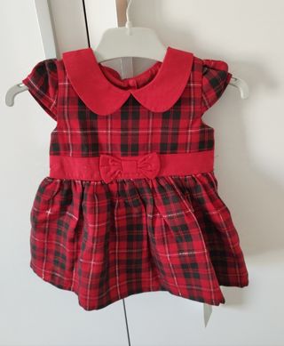 Vestido cuadros bebé 62 cm nuevo