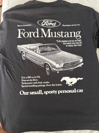Camiseta Ford Mustang Negra Talla XS 34