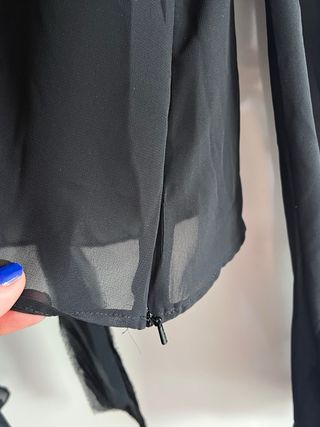 Blusa transparente Mango con cordones