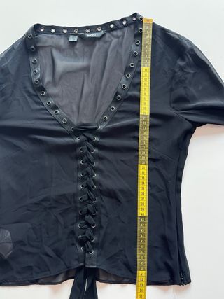 Blusa transparente Mango con cordones