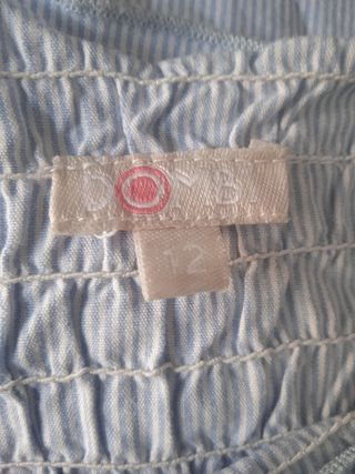 Blusa de niña a rayas celeste. T: 12 años