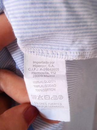 Blusa de niña a rayas celeste. T: 12 años
