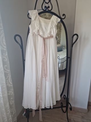 Vestido de comunión blanco, beige