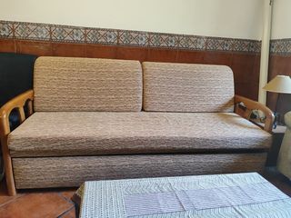 Sofá Cama Beige y Marrón
