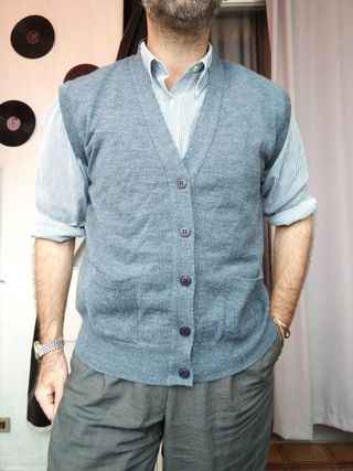 Altea Gilet Lana Vergine Grigio uomo vintage