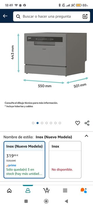 Lavavajillas Candy sobremesa embalado