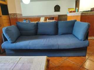 Sofá Cama Grande Azul