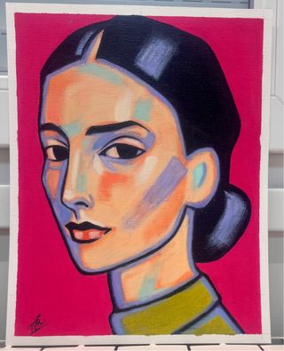Lámina óleo mujer retrato