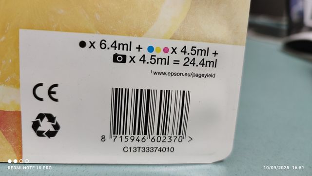 Pack 5 Cartuchos Tinta Epson 33