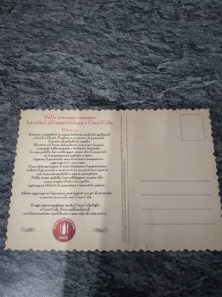 Cartolina Coca-Cola A Roma si gusta con la pasta