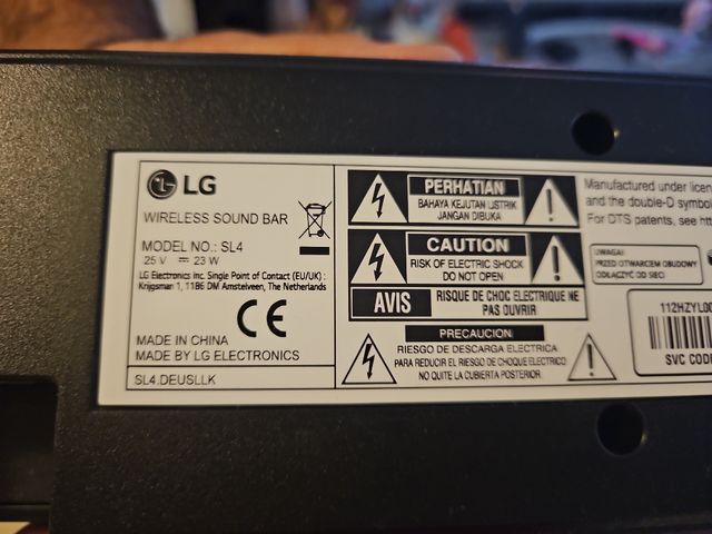 Barra de Sonido LG SL4