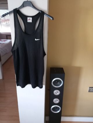 Camiseta tirantes rejilla Nike Negra Talla L