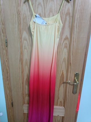 Vestido degradado amarillo y rosa