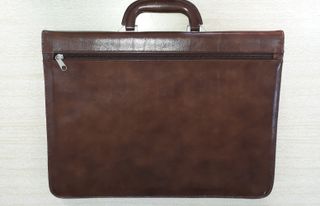 Cartera de Piel Valisa Marrón