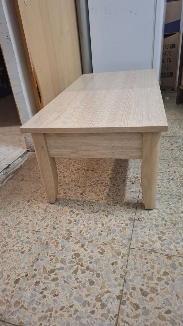 Mesa auxiliar madera beige 100x50