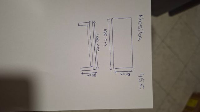 Mesa auxiliar madera beige 100x50