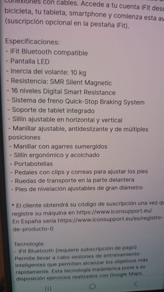 Bicicleta Estática iFit Bluetooth LED