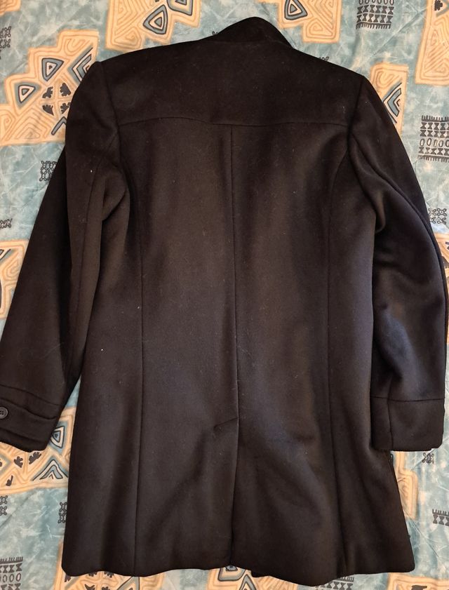 ABRIGO LARGO NEGRO DE LANA FÓRMULA JOVEN TALLA 54