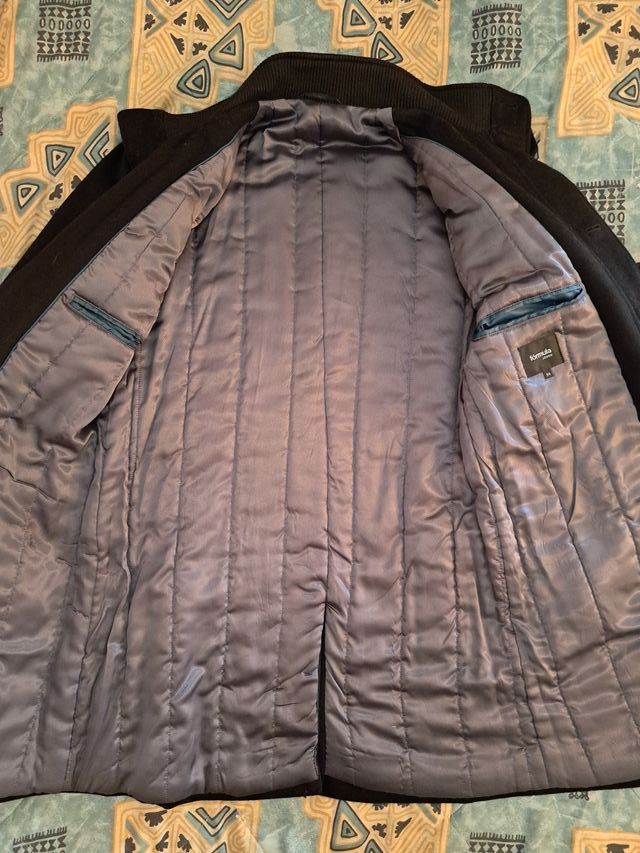 ABRIGO LARGO NEGRO DE LANA FÓRMULA JOVEN TALLA 54