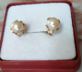 Pendientes de oro con perlas