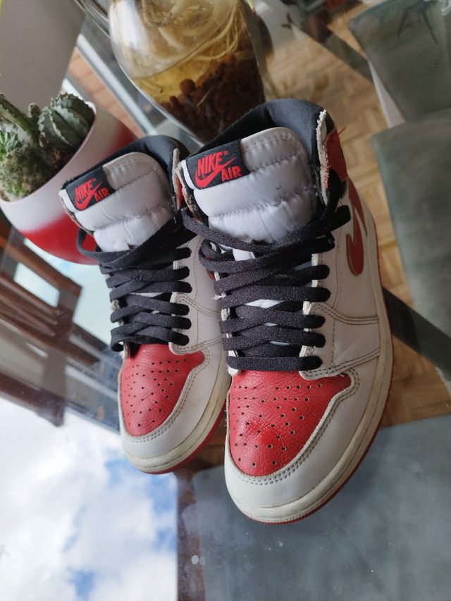 Sapatilhas Air Jordan 1 Nike Branco Vermelho