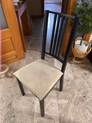 Mesa comedor extensible + 6 sillas cristal y mader