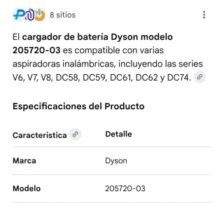 Cargador Dyson