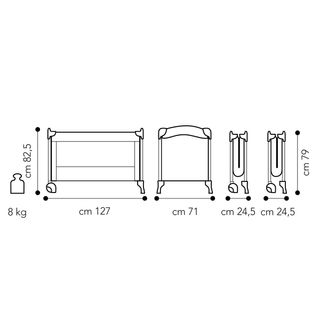 BREVI Cuna de viaje azul con colchoncillo