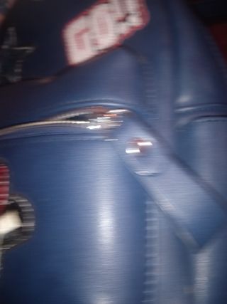 Mochila Azul Cuero con Adornos