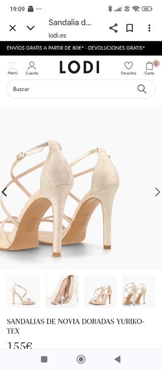 Sandalias tacón LODI color champán