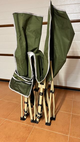 Cama Militar Plegable Verde y Beige