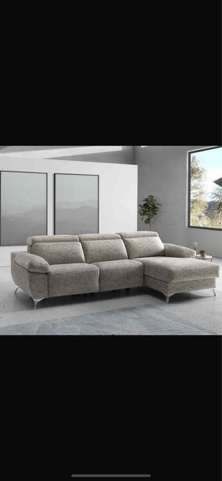 Sofá modular beige de tela