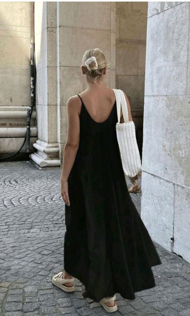 Vestido negro ancho