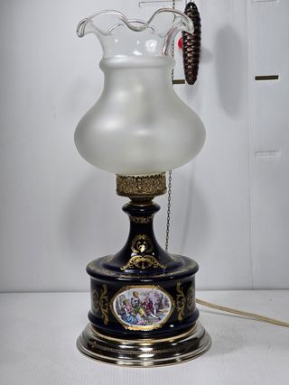 Lampada antica ceramica dipinta anni 60