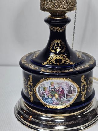Lampada antica ceramica dipinta anni 60