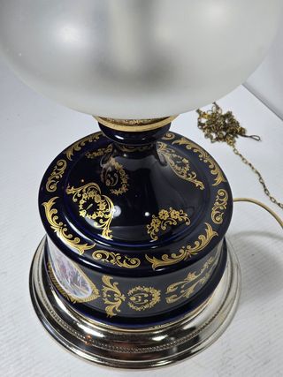 Lampada antica ceramica dipinta anni 60