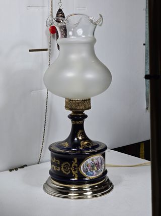 Lampada antica ceramica dipinta anni 60