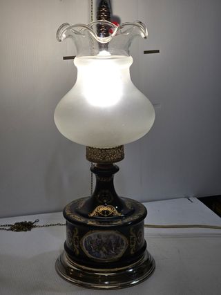 Lampada antica ceramica dipinta anni 60