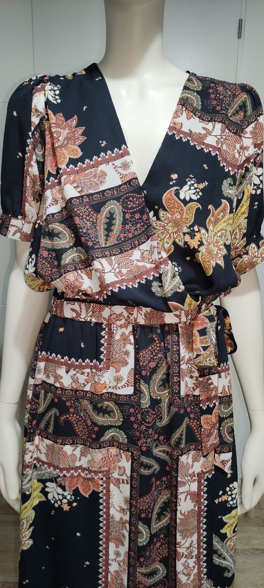 Vestido estampado paisley Roberto Torretta