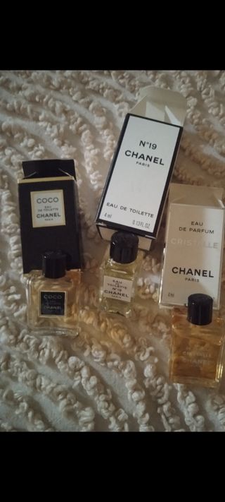 Miniaturas Chanel N°19, Coco,y Cristalle.