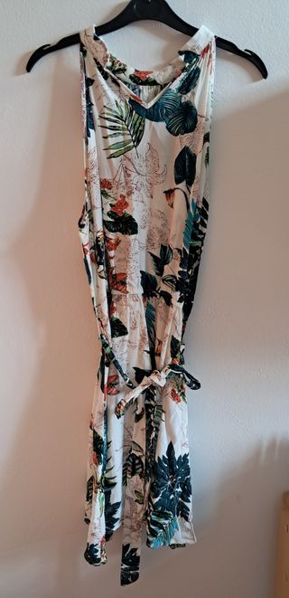 Vestido estampado floral sin mangas T.38